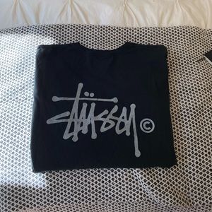 Stussy black long sleeve logo t-shirt